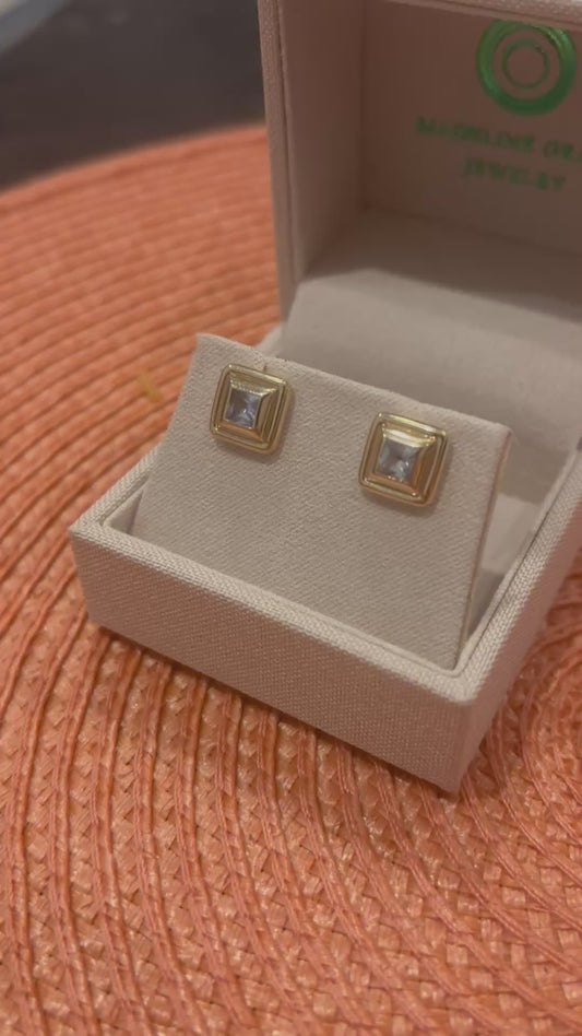 Aquamarine Bowie Studs