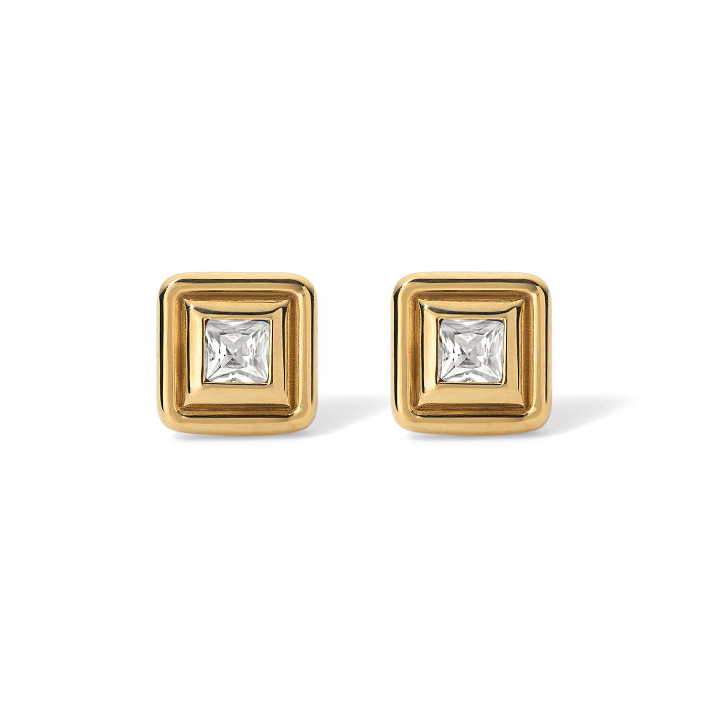 White Topaz Bowie Studs
